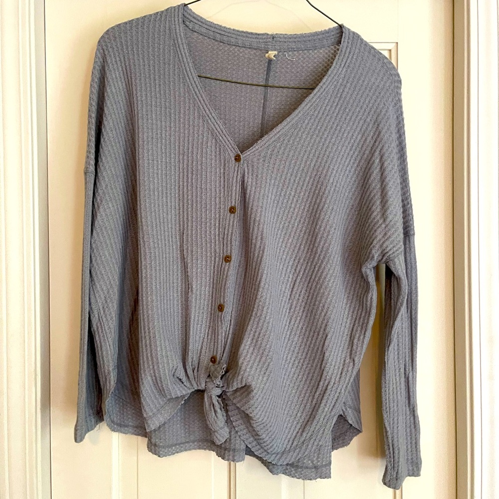 Grey waffle knit, oversized T